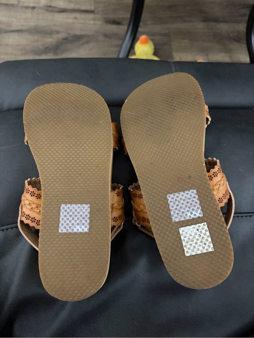 Skechers Braided Tan Double-Strap Comfort Sandals - Picture 2 of 2